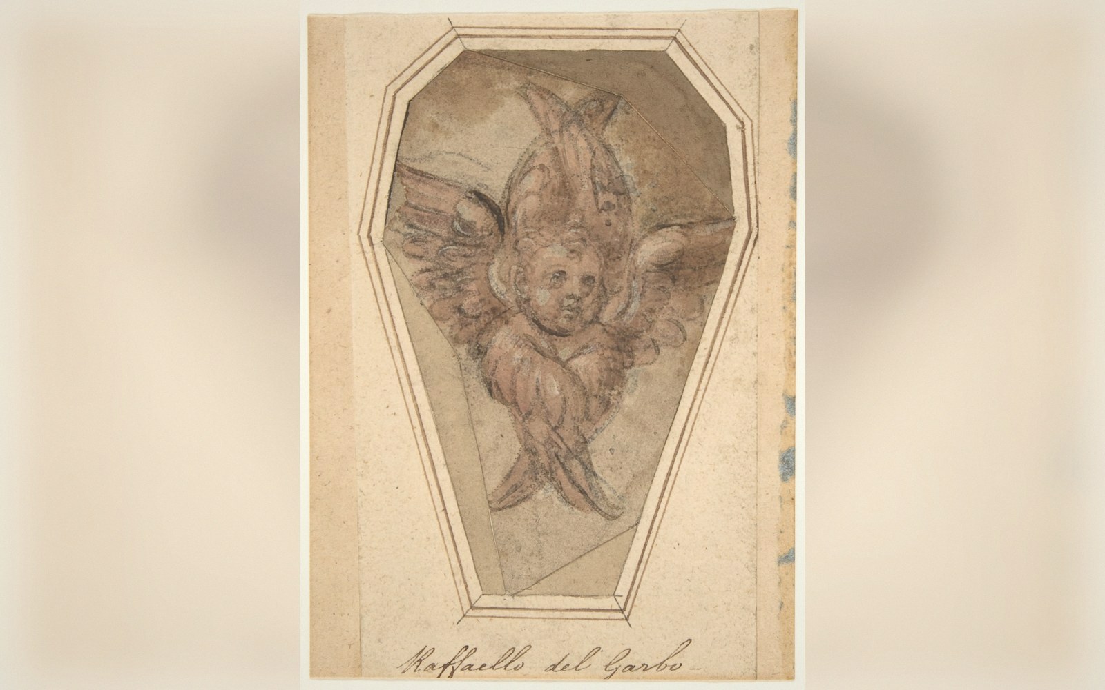 A full-size drawing pricked along its outlines for pouncing
